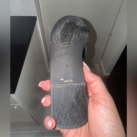 COPY - Hermes rubber Aloha sandals black size 39 - Picture 4 of 5